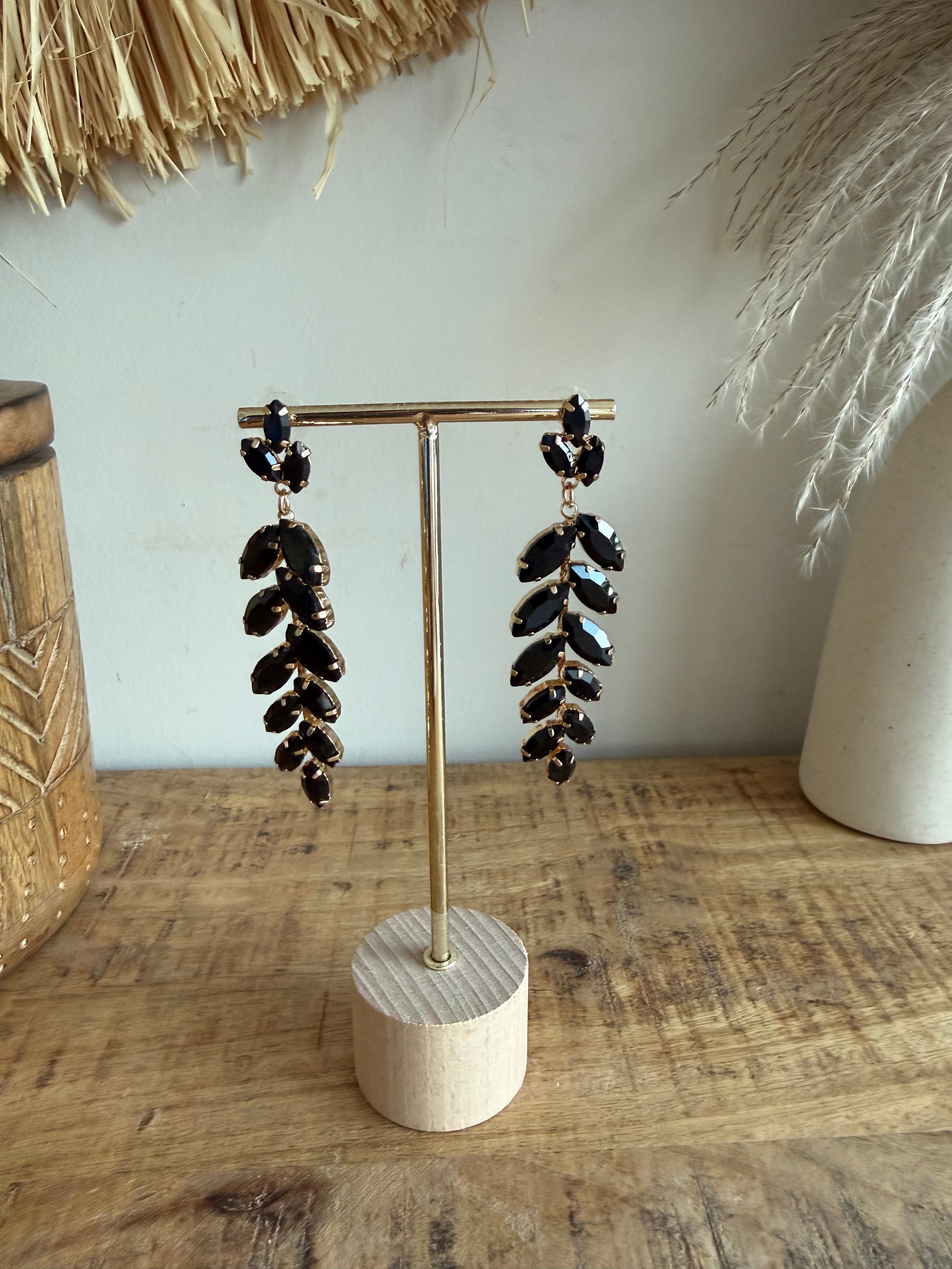 Pendientes Hoja Negra