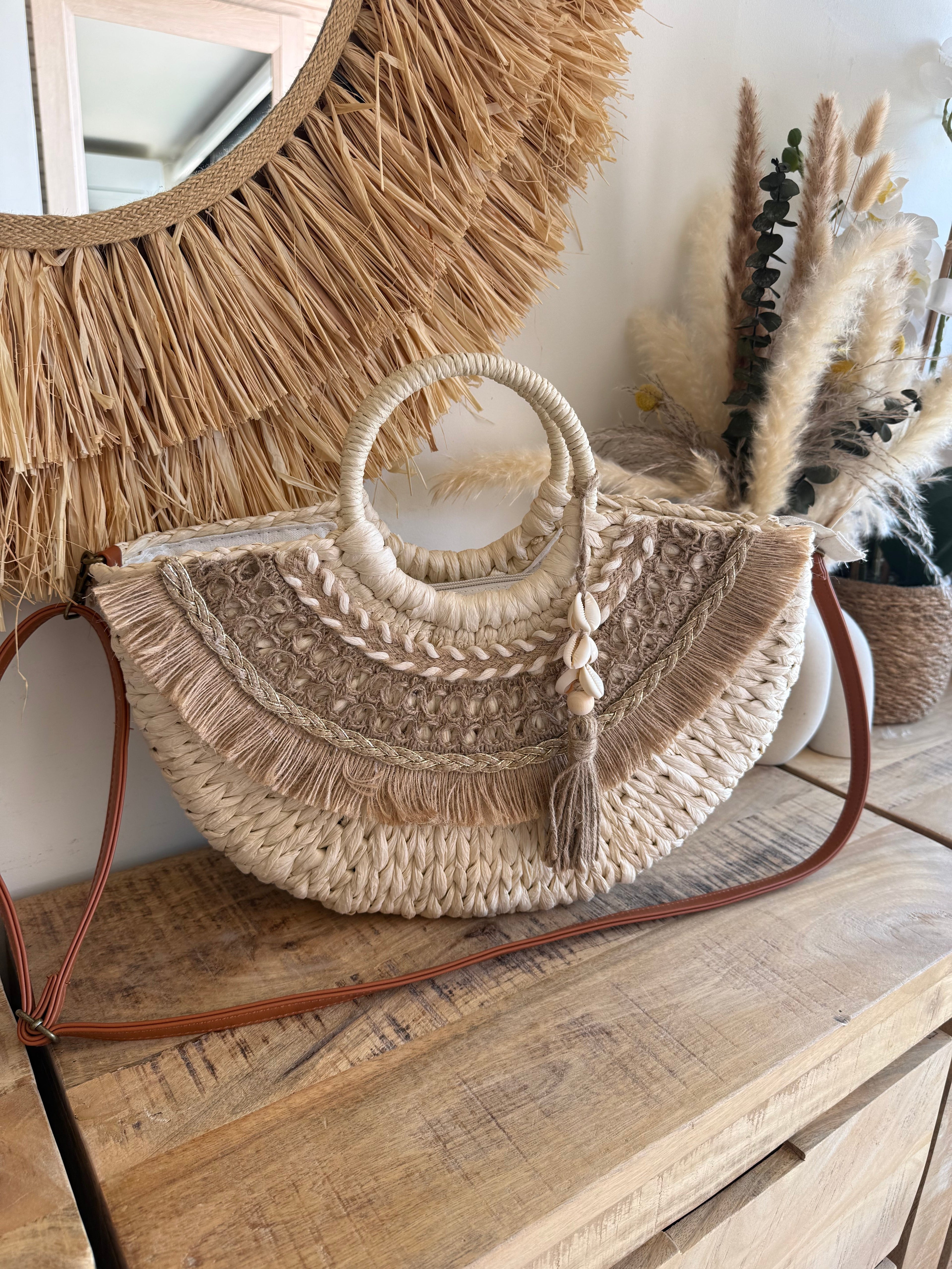 Bolso Boho Trenzado Conchas