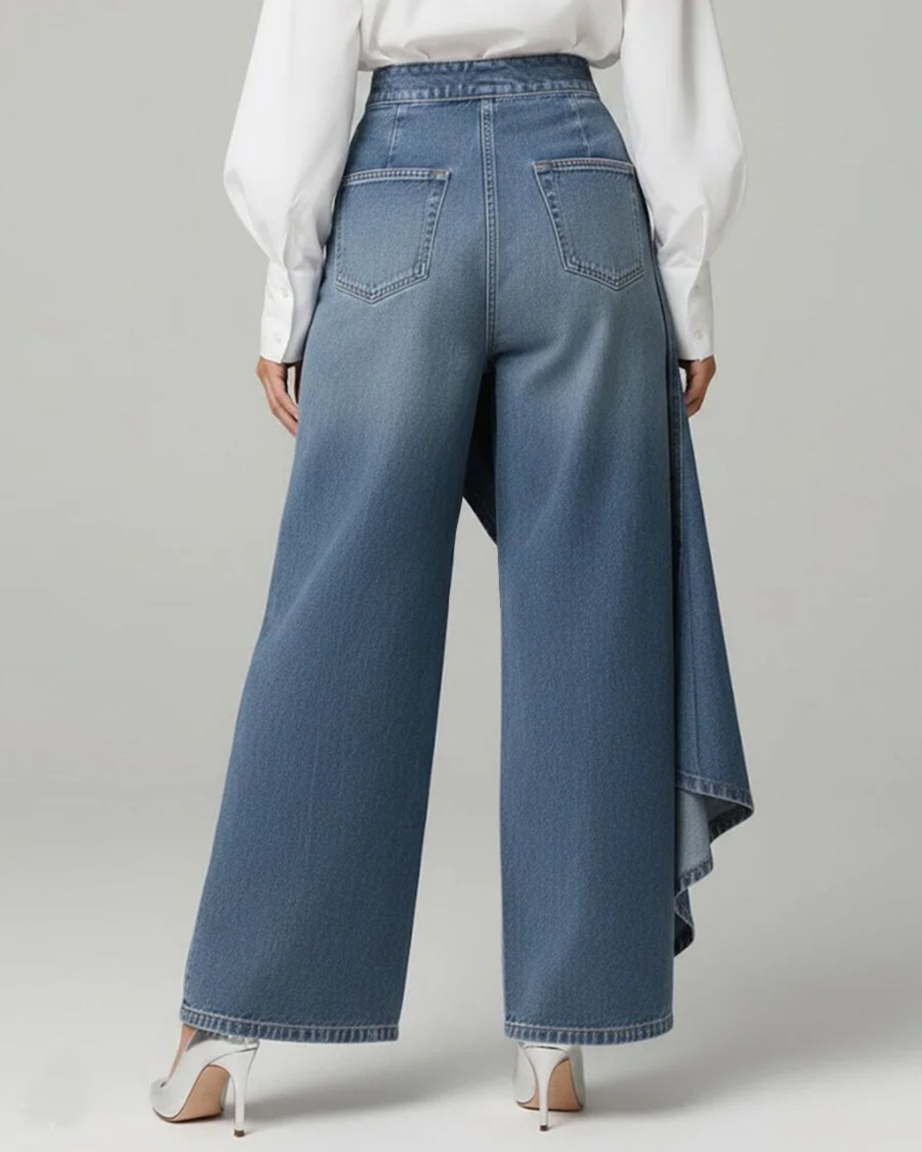 Pantalones envolventes de denim
