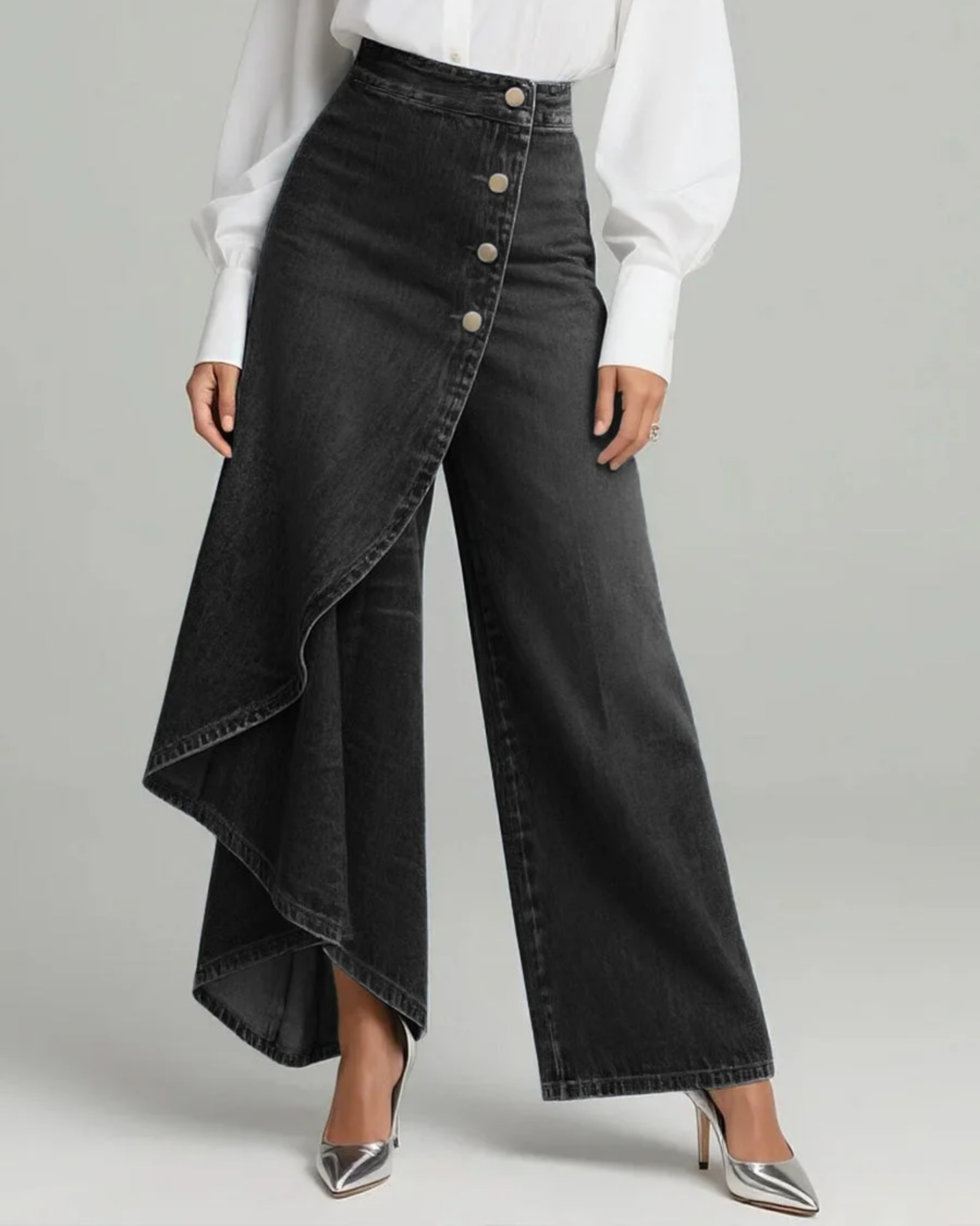 Pantalones envolventes de denim