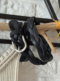 Cinturon trenzado piel black