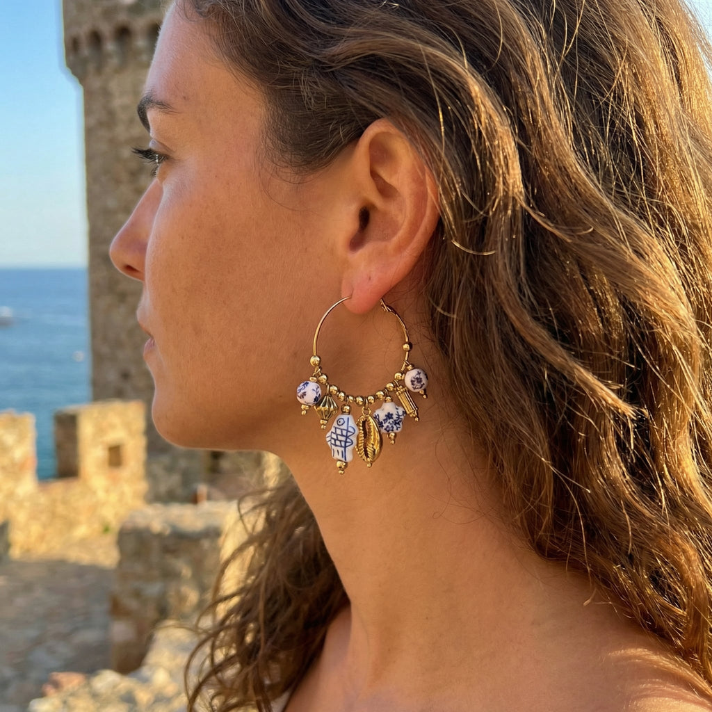 Pendientes Capri Azul & Oro