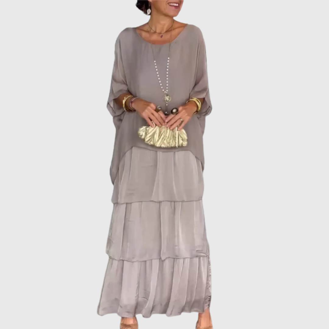Sofía | Vestido largo fluido con volantes
