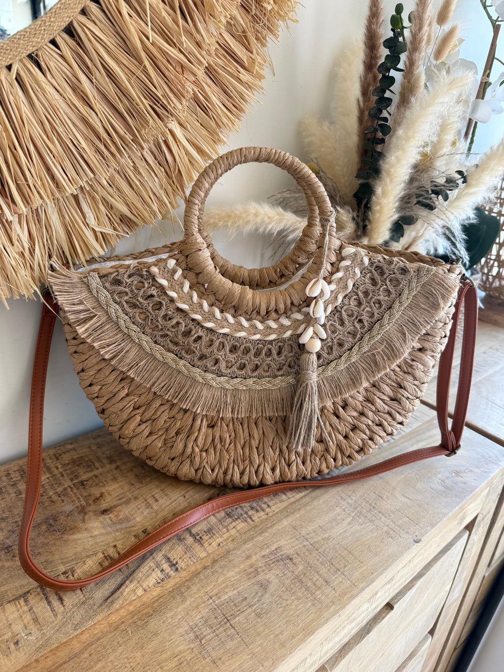 Bolso Boho Trenzado Conchas