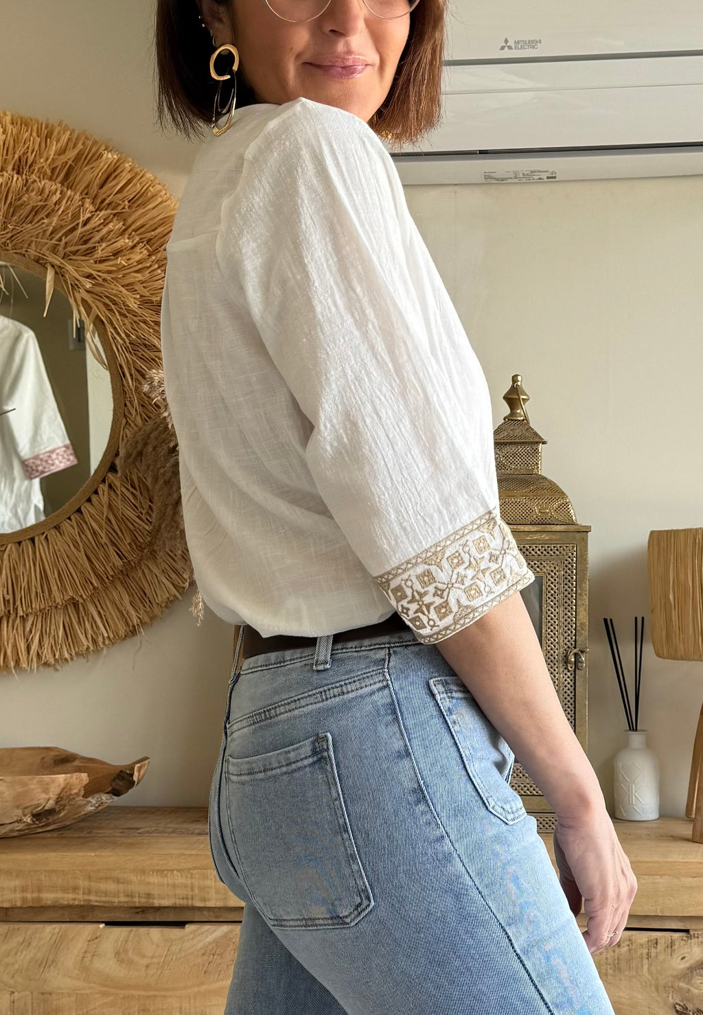Blusa bordada Jaipur gold