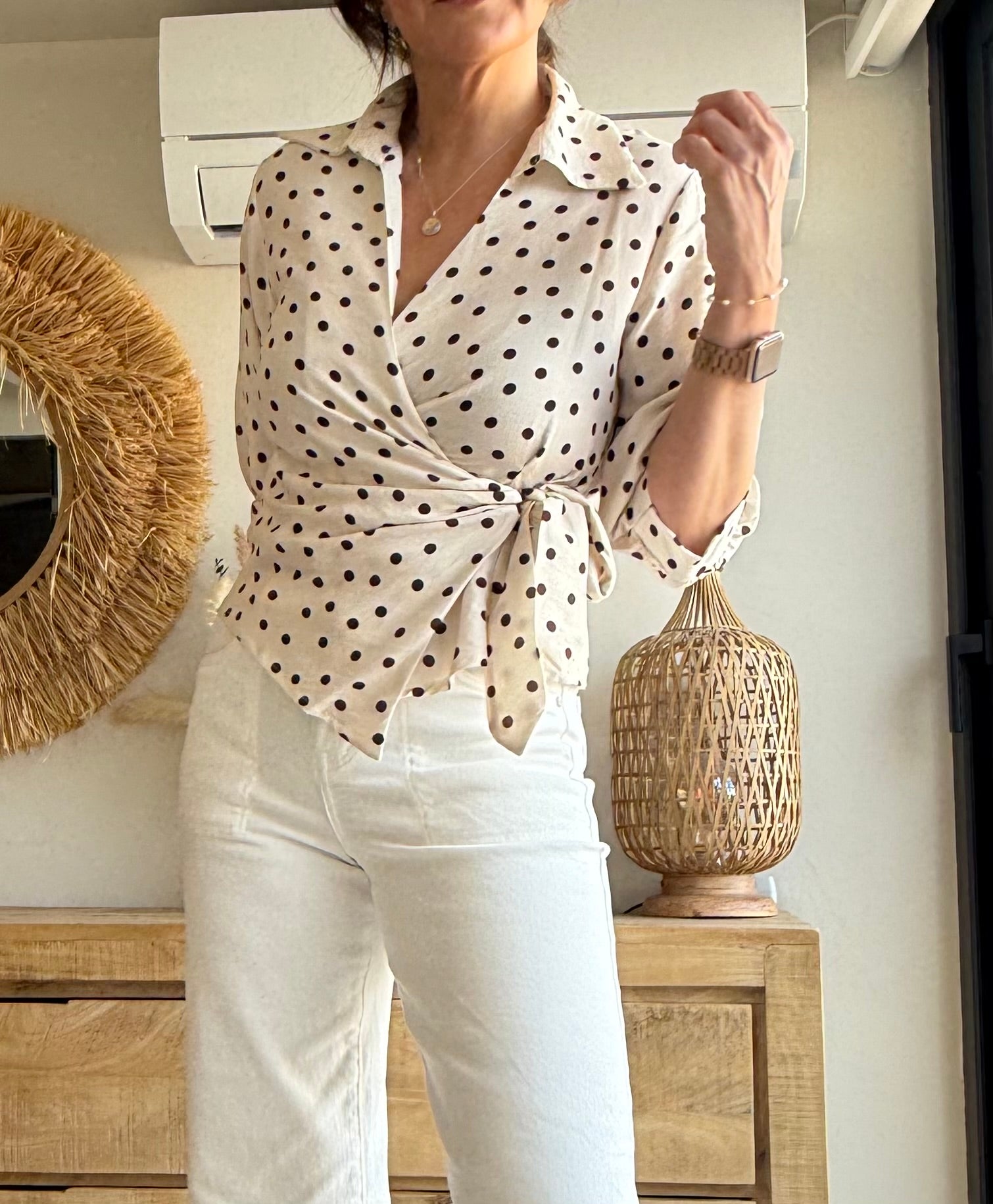 Blusa Cruzada Lunares Soft