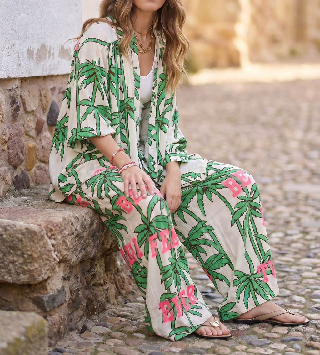 Camisa Boho Palms Love