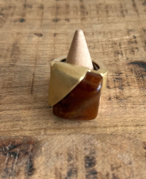 Anillo “Amber Gold” elástico