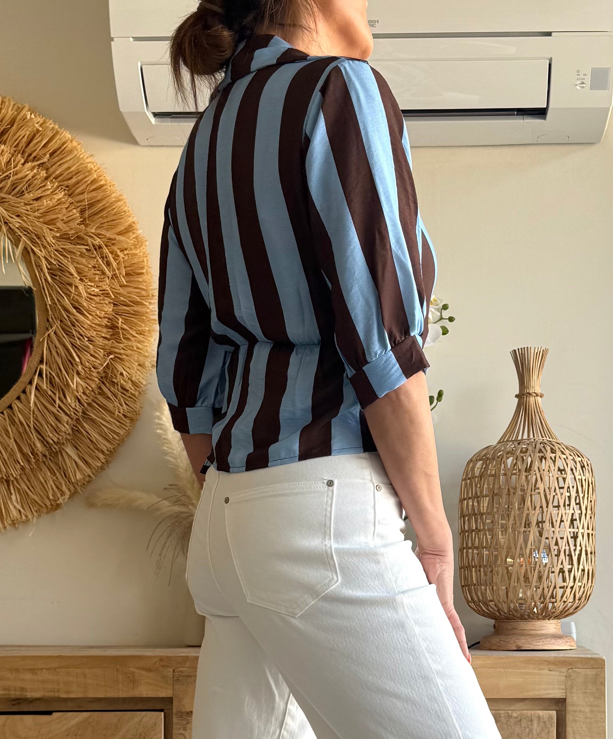 Blusa Cruzada Rayas Soft