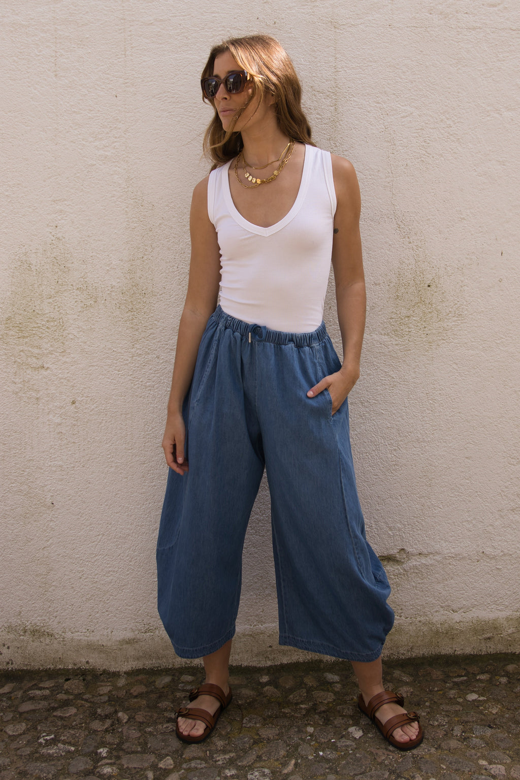 Pantalón Denim Flow