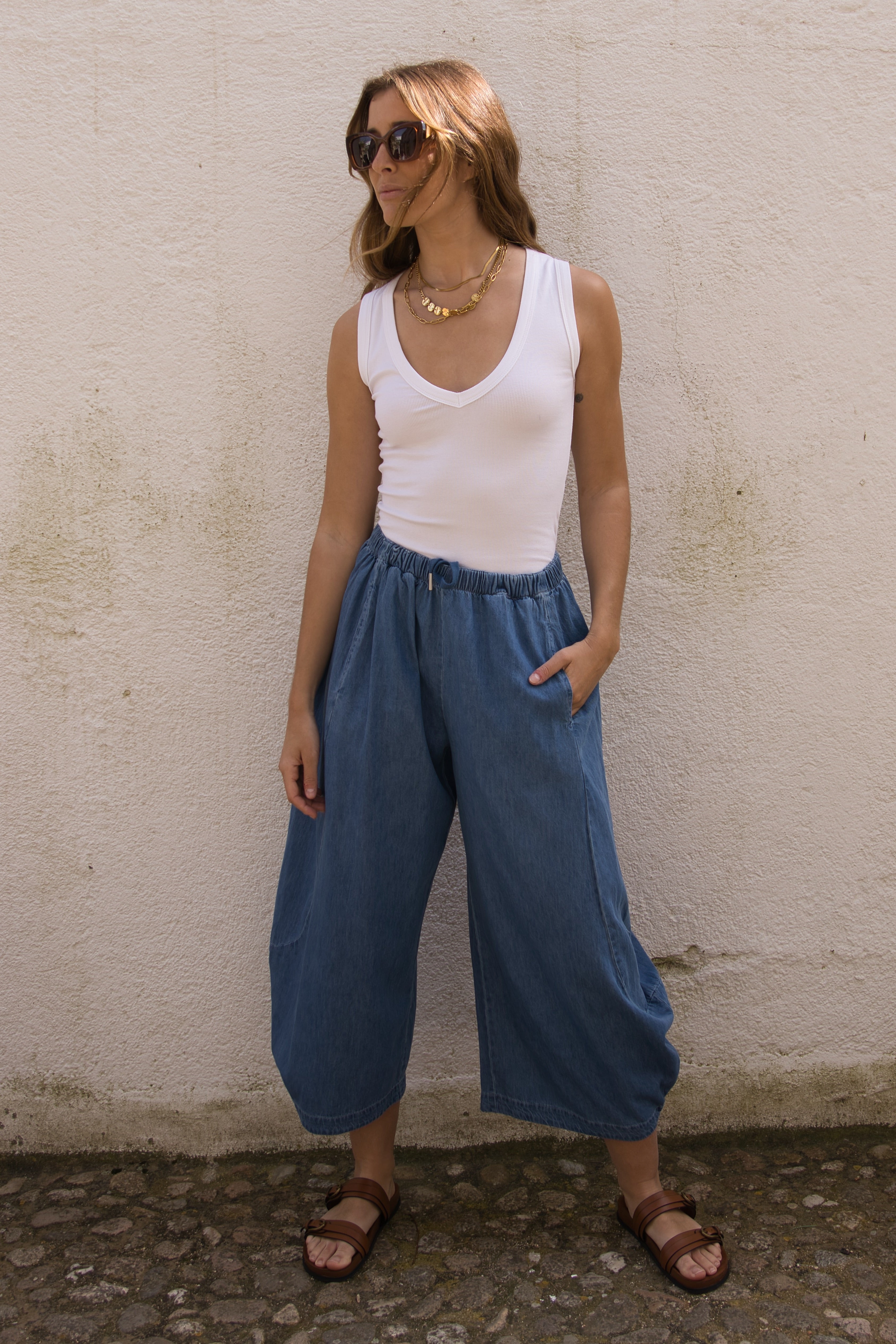 Pantalón Denim Flow