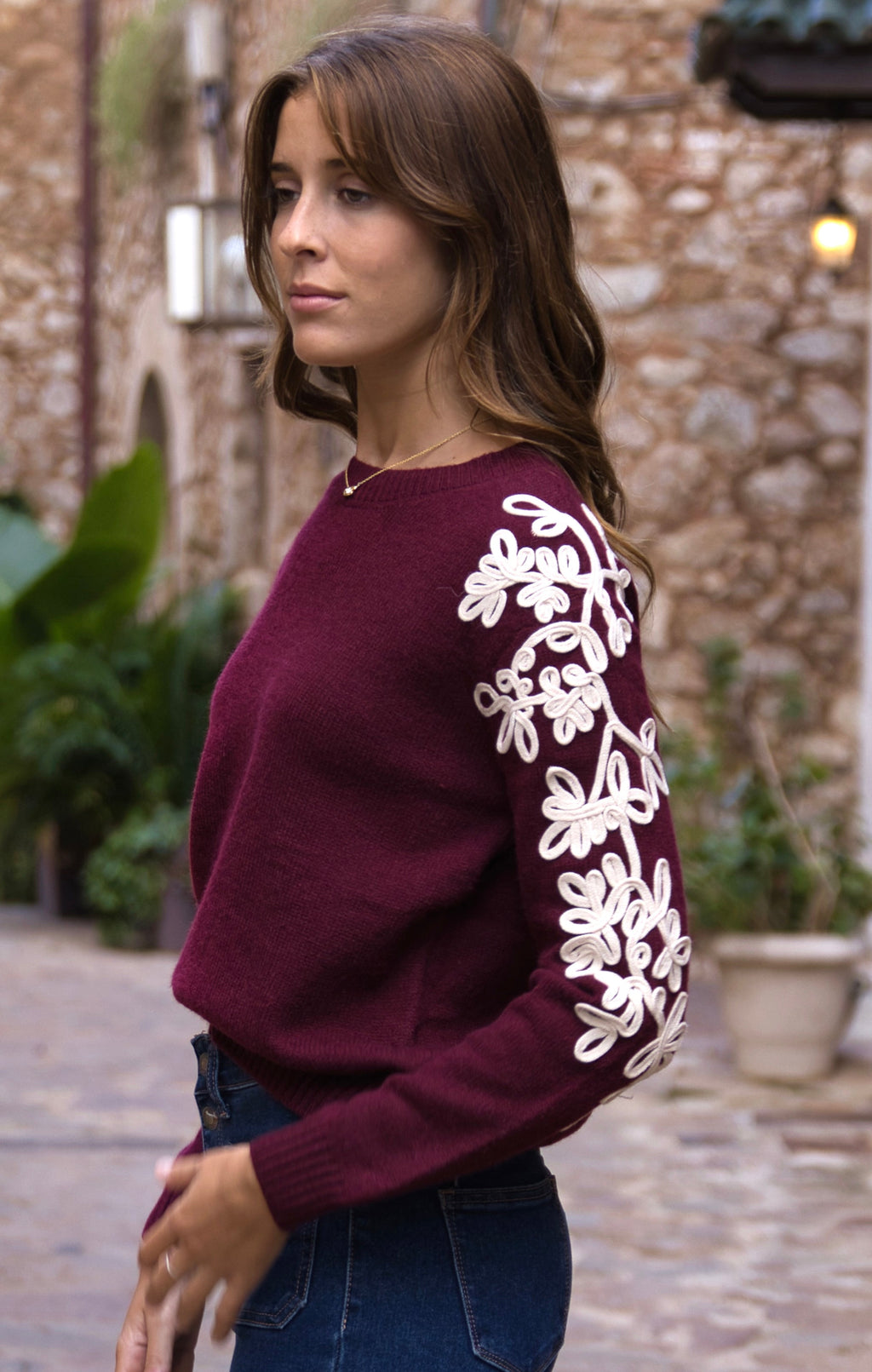 Jersey Bordado Floral