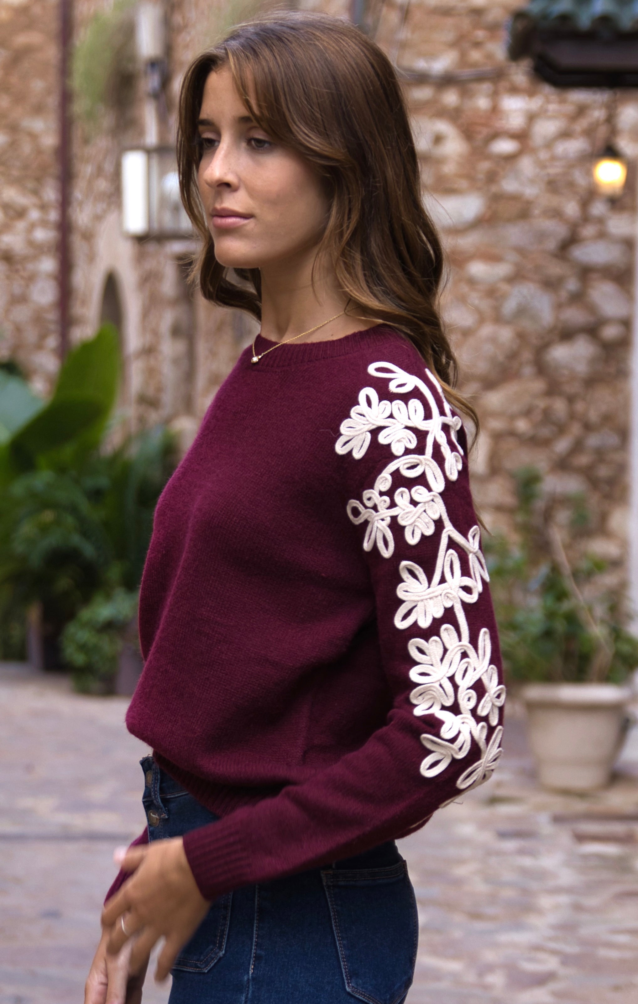 Jersey Bordado Floral