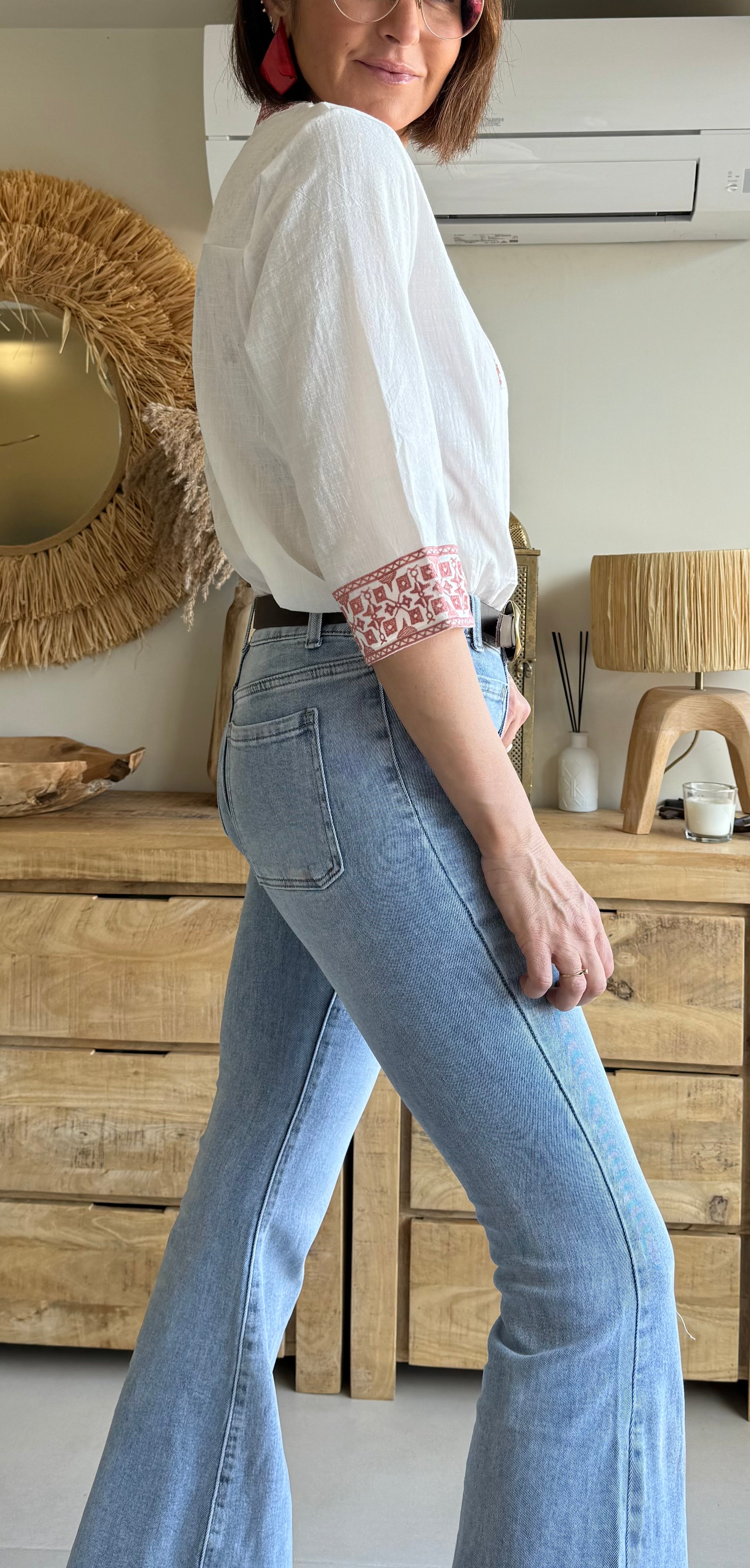 Blusa bordada Jaipur red