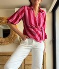 Blusa Cruzada Rayas Soft