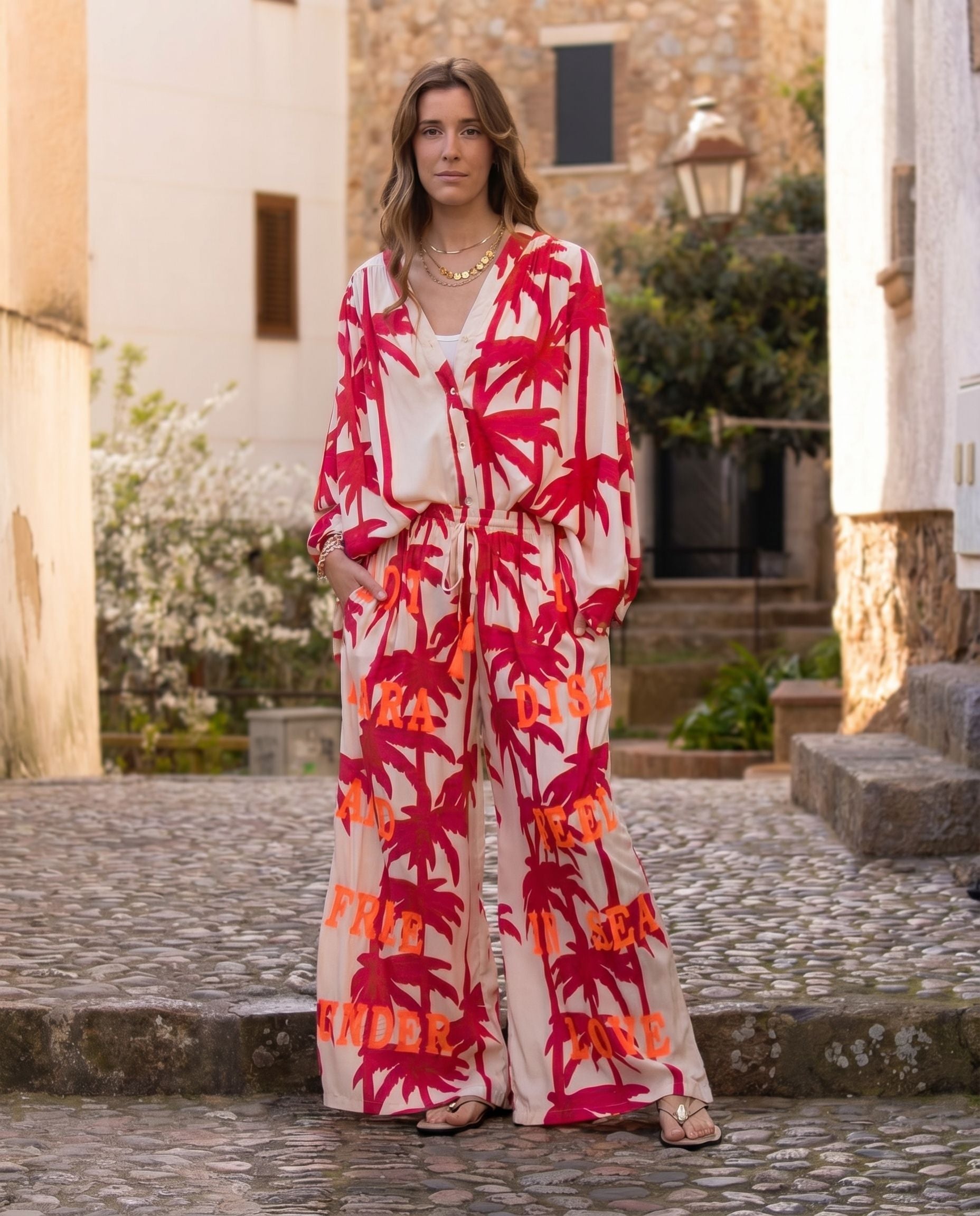 Camisa Boho Palms Love