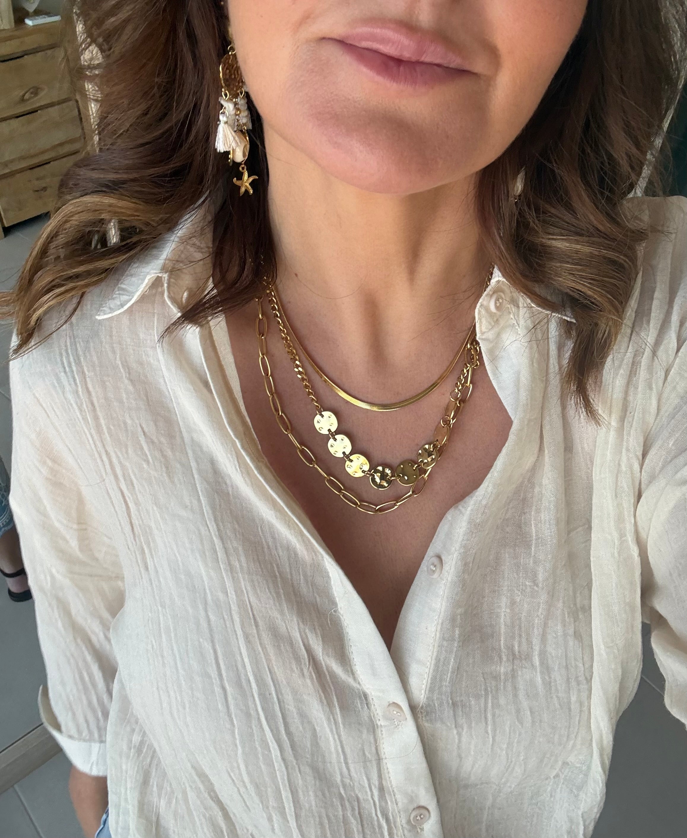 Pendientes Corazón Nácar Boho