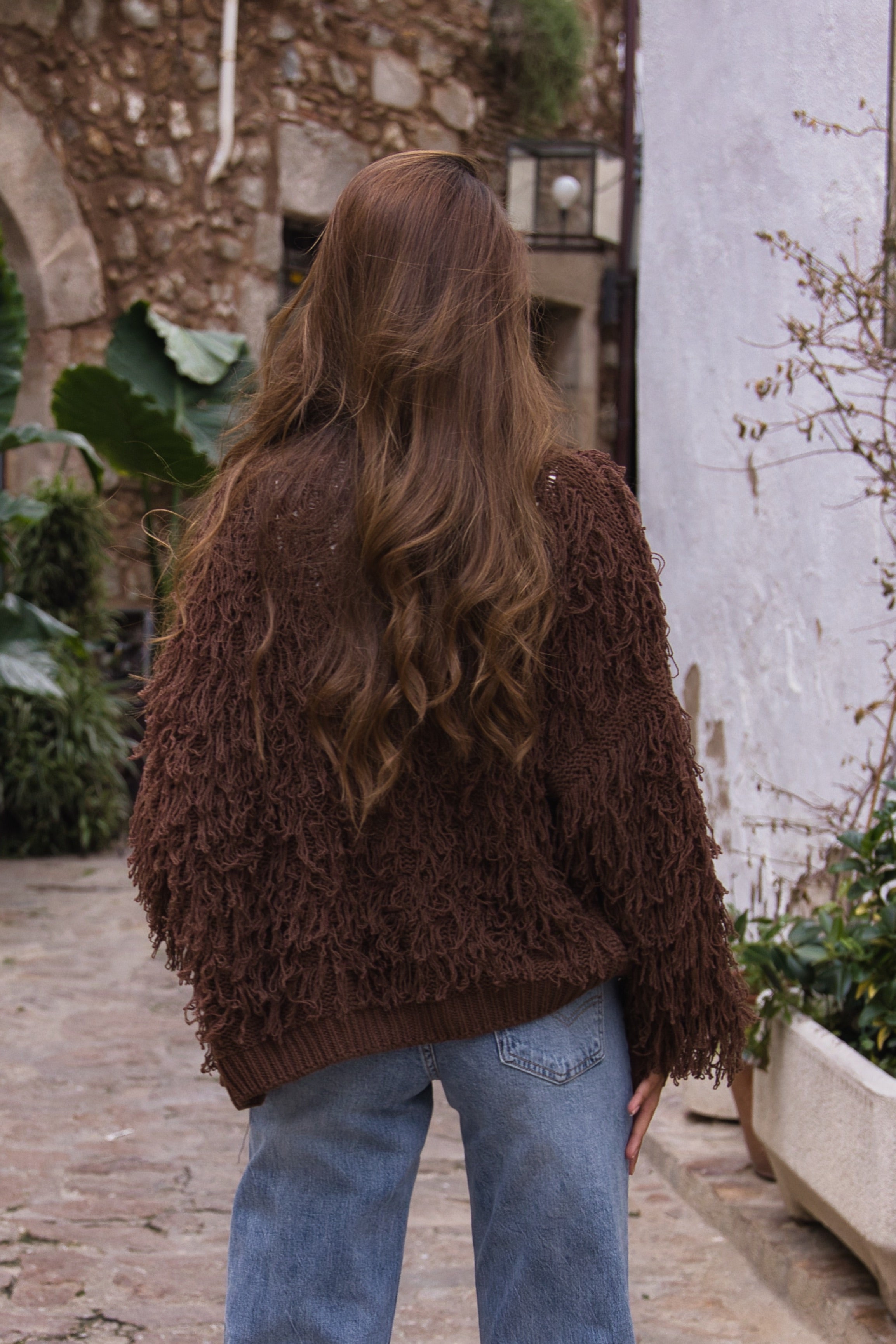 Cardigan Textura Flecos 100% Algodón