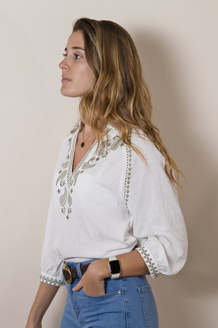 Blusa Bordada Delhi Green
