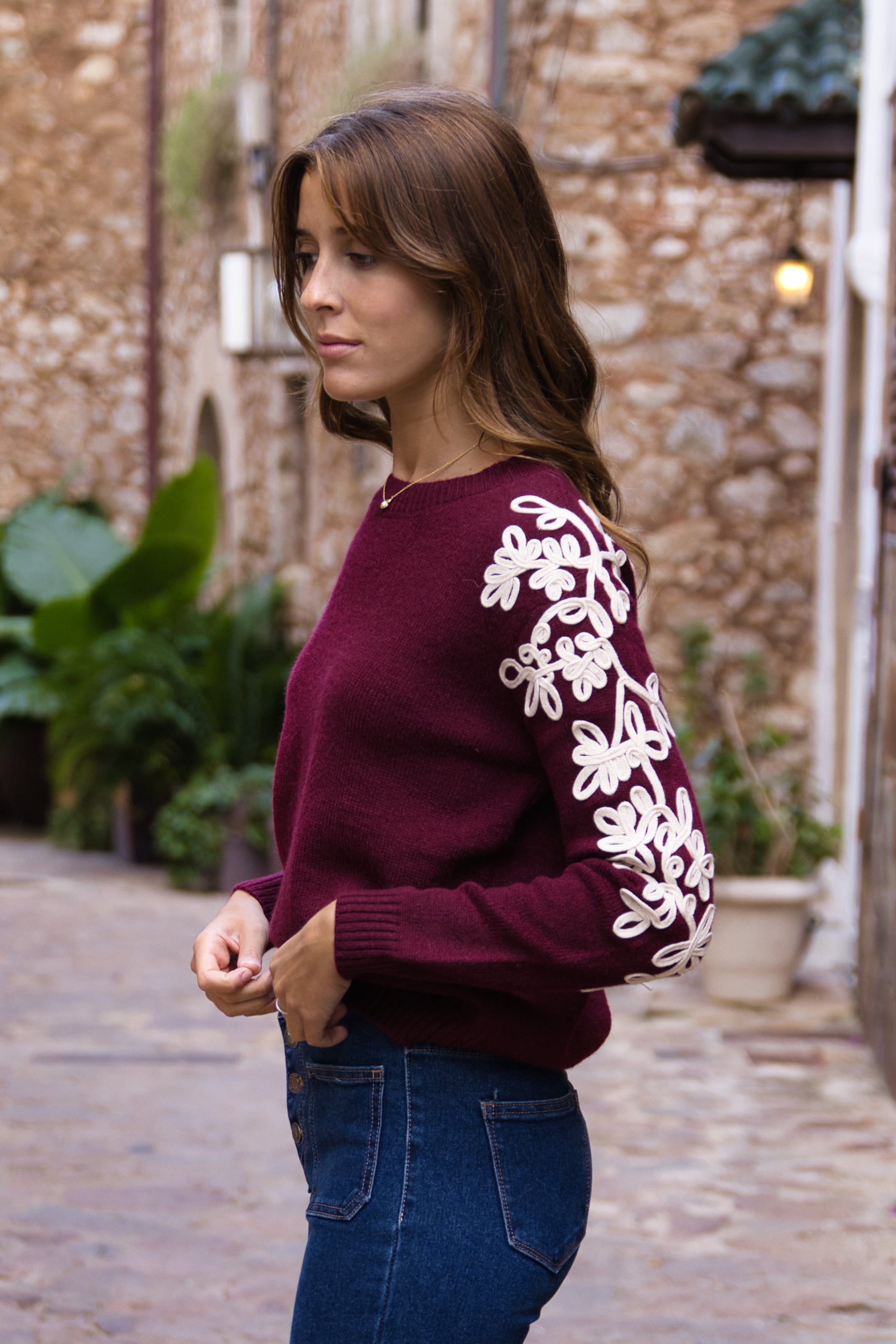 Jersey Bordado Floral