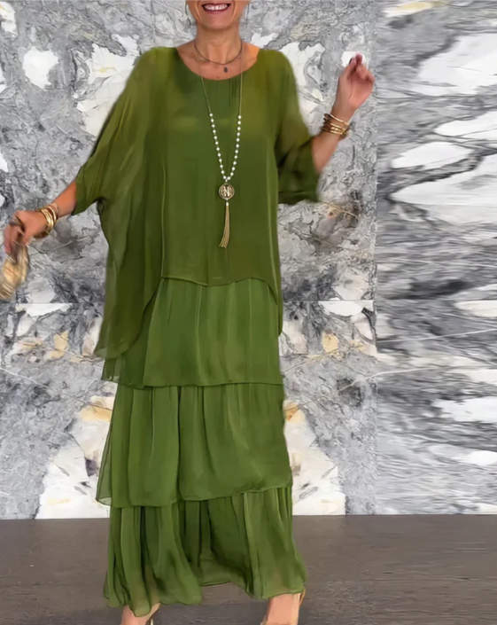 Sofía | Vestido largo fluido con volantes