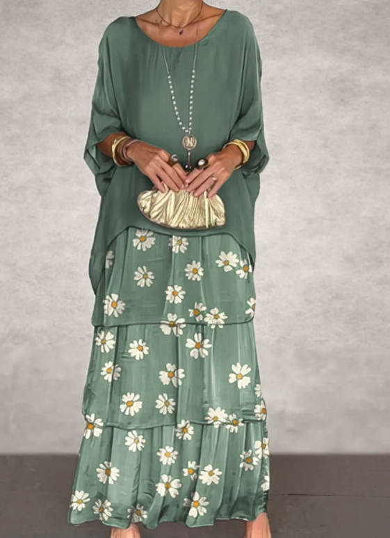 Sofía | Vestido largo fluido con volantes