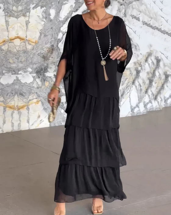 Sofía | Vestido largo fluido con volantes