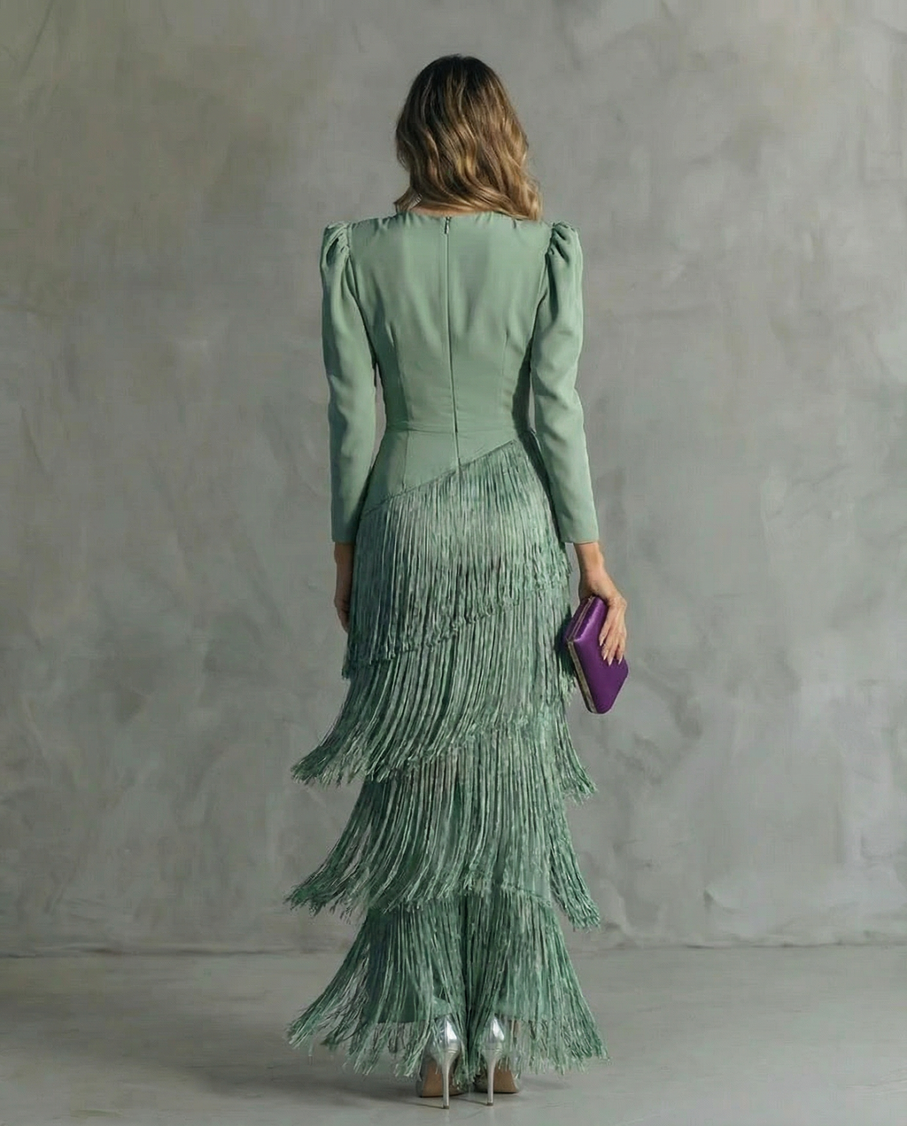 Clara™ | Vestido midi elegante con mangas de flecos