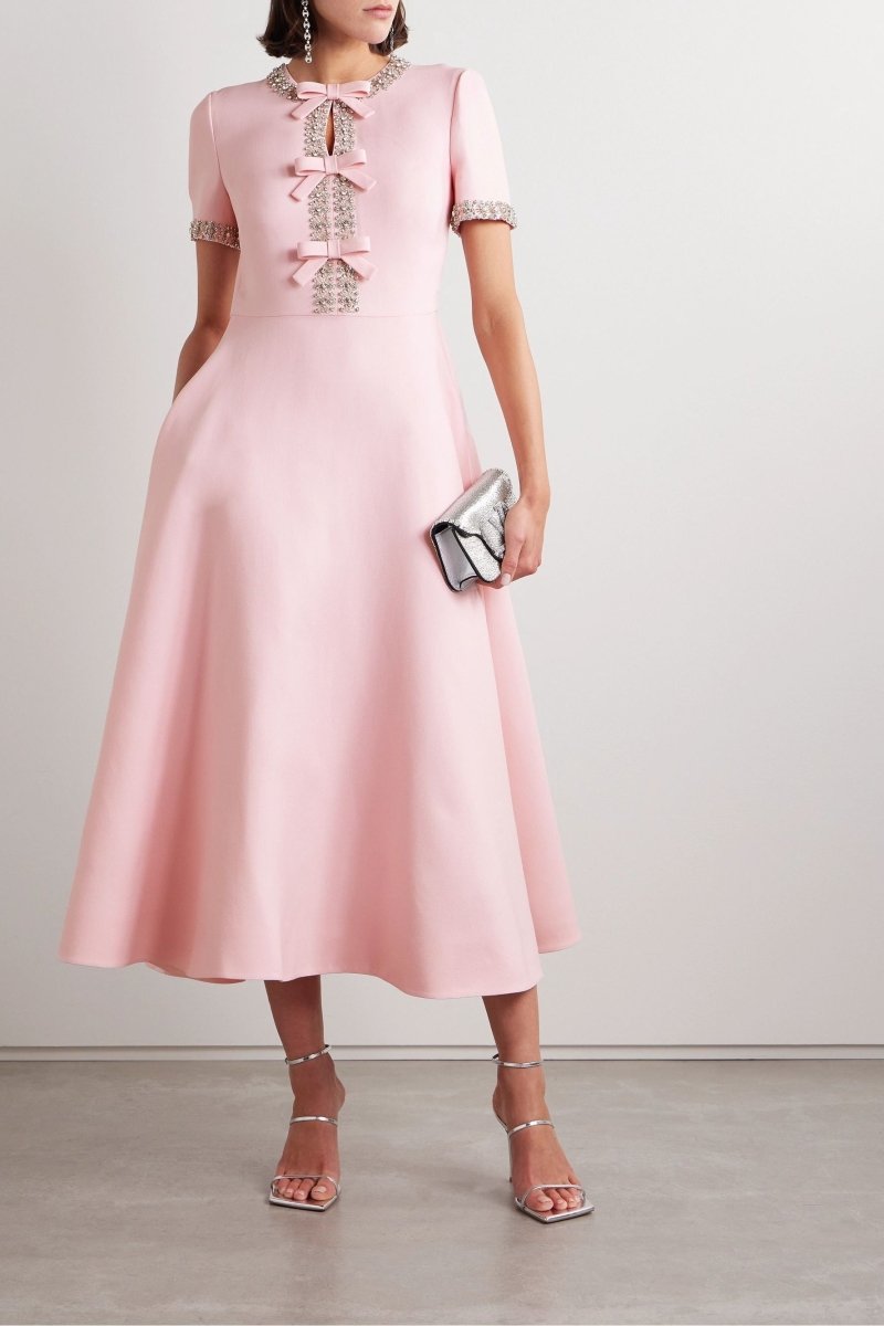 Aria™ | Vestido midi con lazo y adornos de cristales